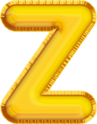 Golden Balloon Letter Z Alphabet 