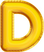 Golden Balloon Letter D Alphabet